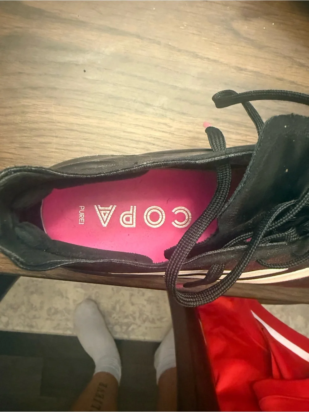 Adidas Copa Pure.1 Size 10.5 Black/Shock Pink